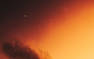 Preview wallpaper moon, sky, clouds, sunset, twilight