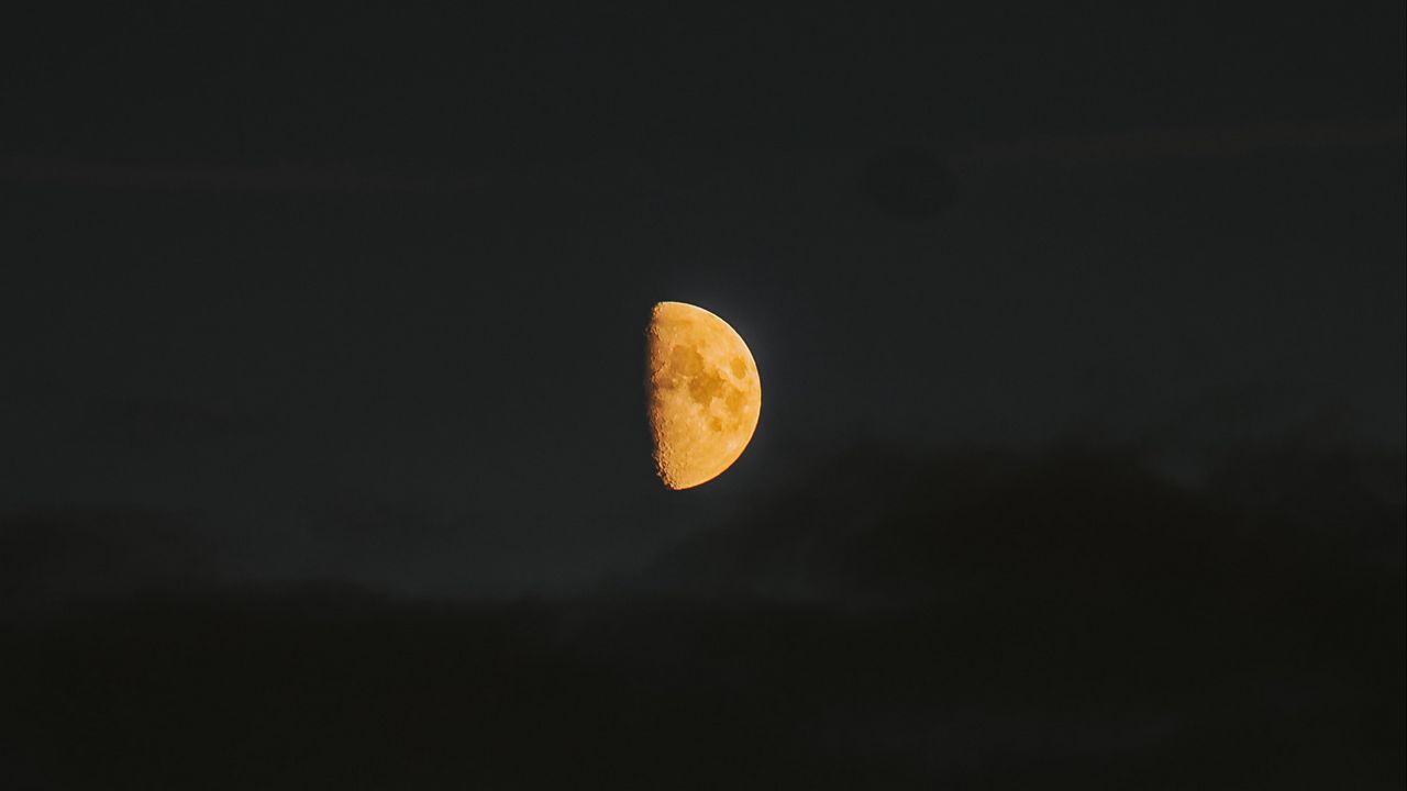 Wallpaper moon, sky, clouds, dark, night