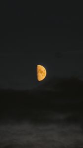 Preview wallpaper moon, sky, clouds, dark, night