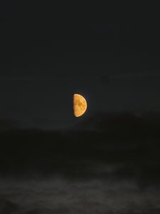 Preview wallpaper moon, sky, clouds, dark, night
