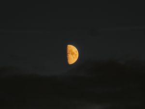 Preview wallpaper moon, sky, clouds, dark, night