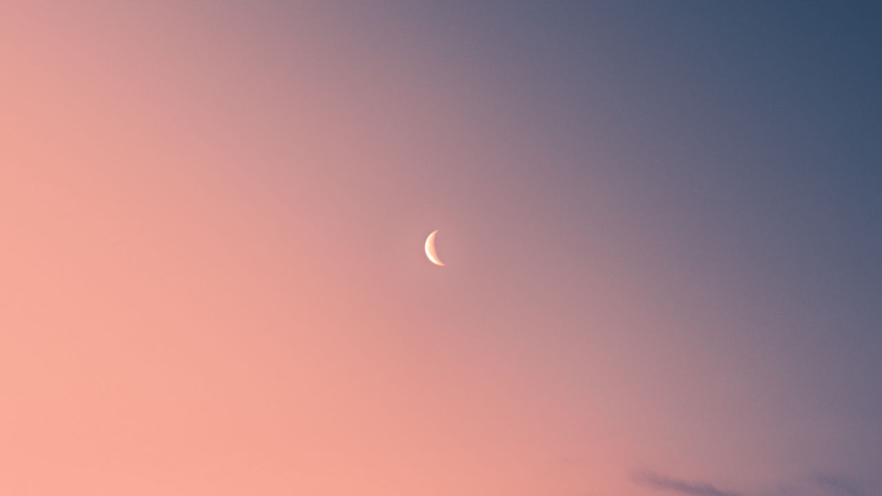 Wallpaper moon, sky, clouds, evening