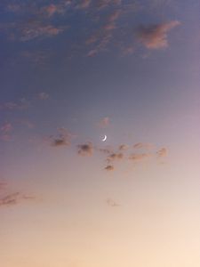 Preview wallpaper moon, sky, clouds, dusk