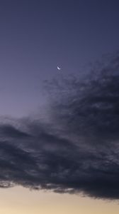 Preview wallpaper moon, sky, clouds, evening, dusk