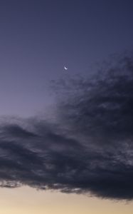 Preview wallpaper moon, sky, clouds, evening, dusk