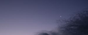 Preview wallpaper moon, sky, clouds, evening, dusk