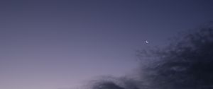 Preview wallpaper moon, sky, clouds, evening, dusk