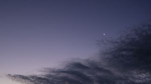 Preview wallpaper moon, sky, clouds, evening, dusk