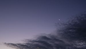 Preview wallpaper moon, sky, clouds, evening, dusk