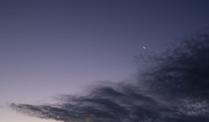 Preview wallpaper moon, sky, clouds, evening, dusk
