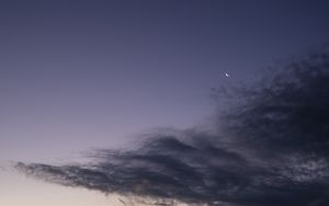 Preview wallpaper moon, sky, clouds, evening, dusk