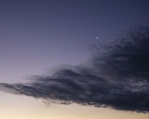 Preview wallpaper moon, sky, clouds, evening, dusk
