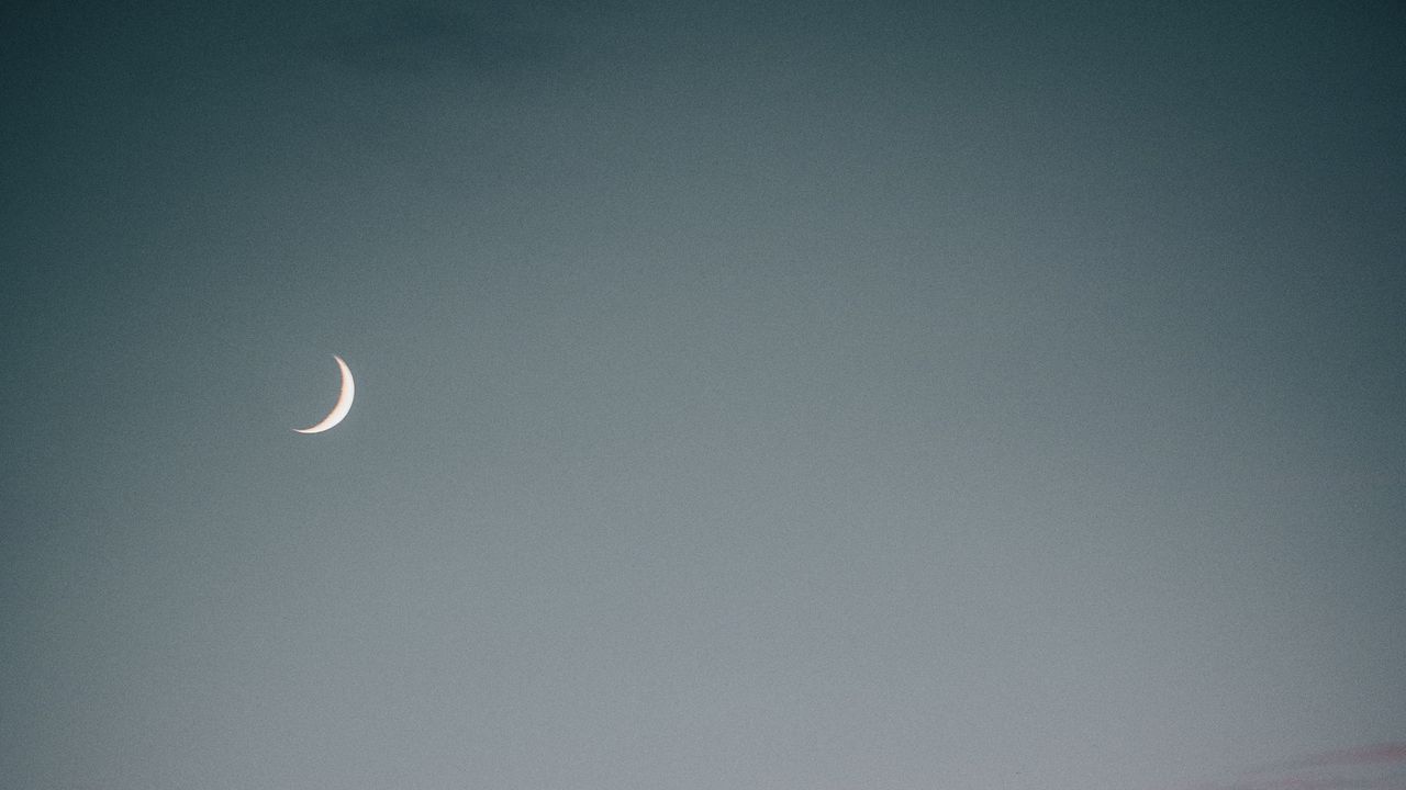 Wallpaper moon, sky, dusk, clouds