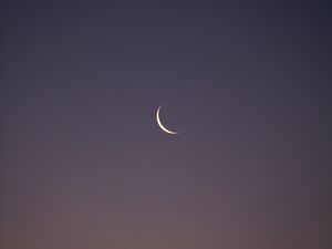 Preview wallpaper moon, sky, evening, sunset