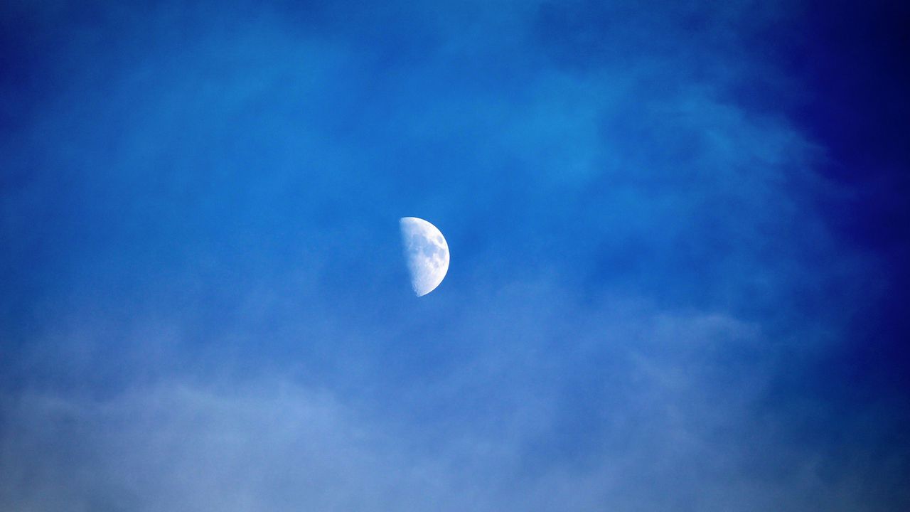 Wallpaper moon, sky, evening, blue