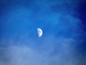 Preview wallpaper moon, sky, evening, blue