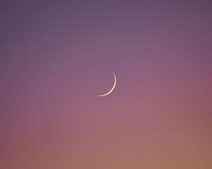 Preview wallpaper moon, sky, minimalism, dusk, purple