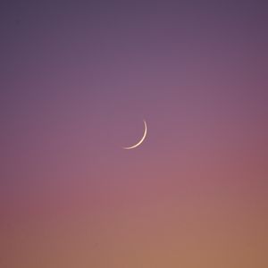 Preview wallpaper moon, sky, minimalism, dusk, purple