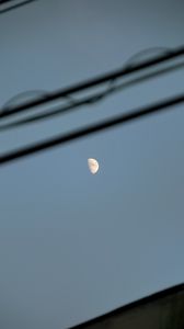 Preview wallpaper moon, sky, night, wires