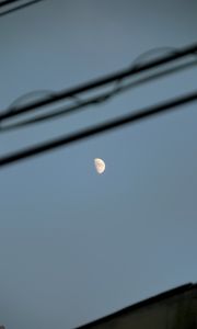 Preview wallpaper moon, sky, night, wires