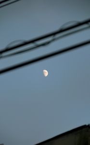 Preview wallpaper moon, sky, night, wires