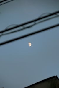 Preview wallpaper moon, sky, night, wires