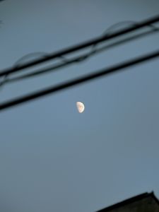 Preview wallpaper moon, sky, night, wires