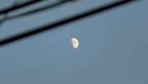 Preview wallpaper moon, sky, night, wires