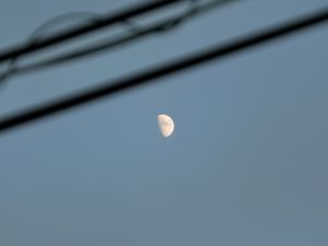 Preview wallpaper moon, sky, night, wires