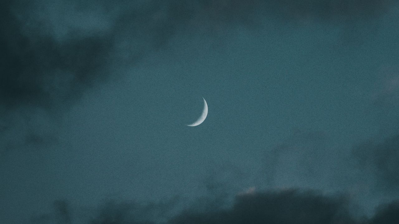 Wallpaper moon, sky, night, clouds