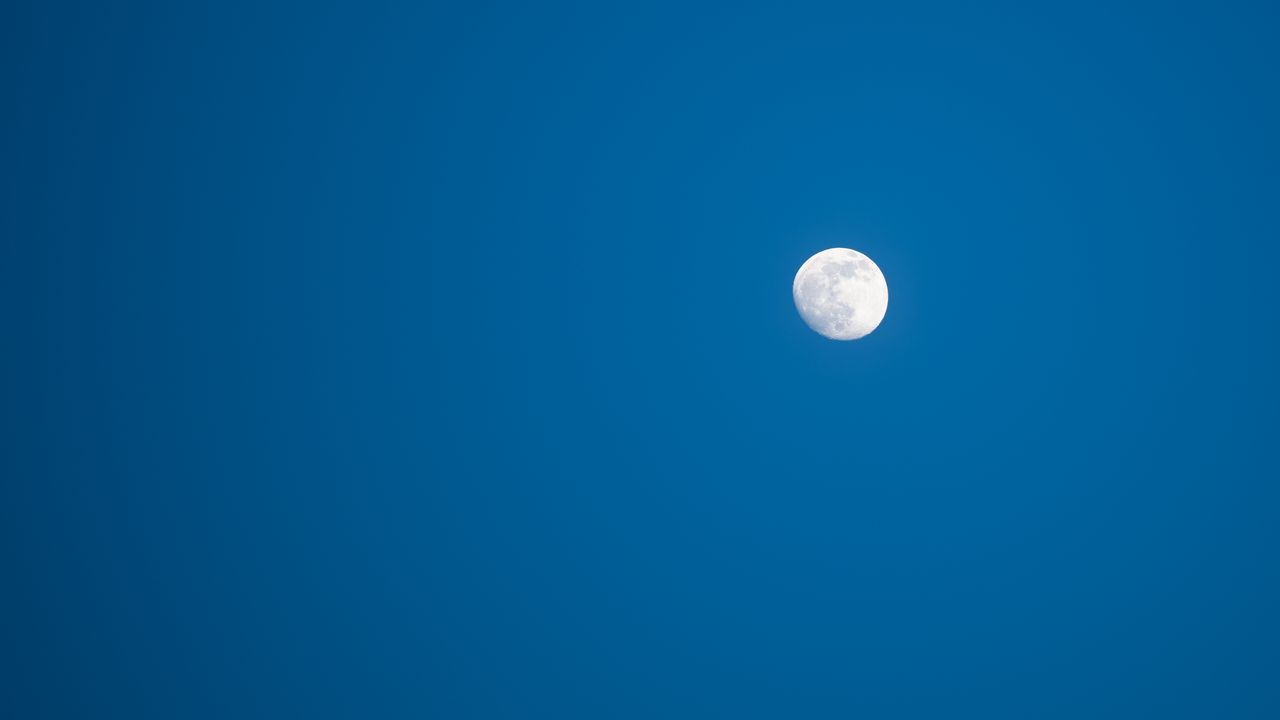 Wallpaper moon, sky, night, blue, minimalism