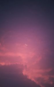 Preview wallpaper moon, sky, pink