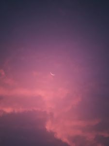 Preview wallpaper moon, sky, pink