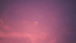 Preview wallpaper moon, sky, pink