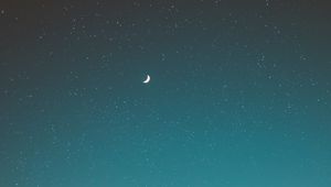Preview wallpaper moon, sky, stars, mountains