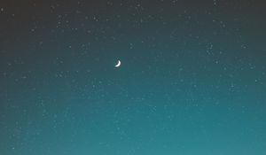 Preview wallpaper moon, sky, stars, mountains