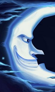 Preview wallpaper moon, smile, art, stars, night