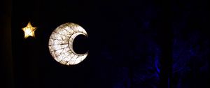 Preview wallpaper moon, star, glow, dark