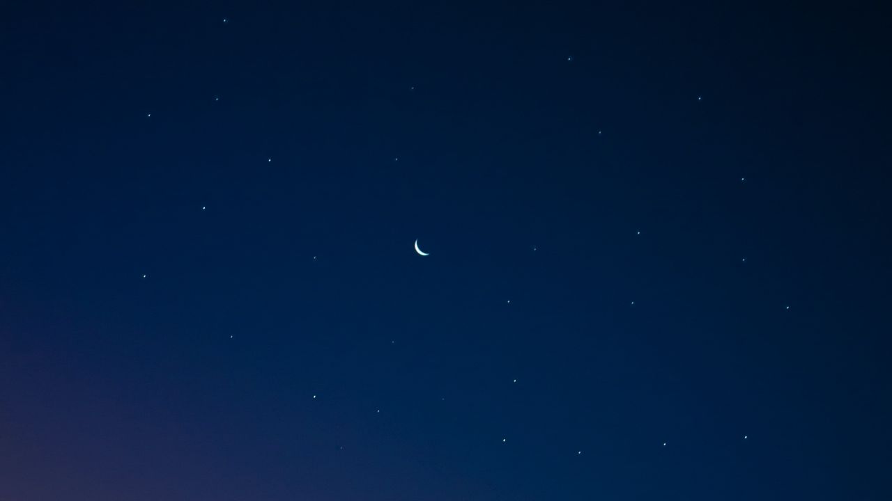 Wallpaper moon, starry sky, sky, gradient