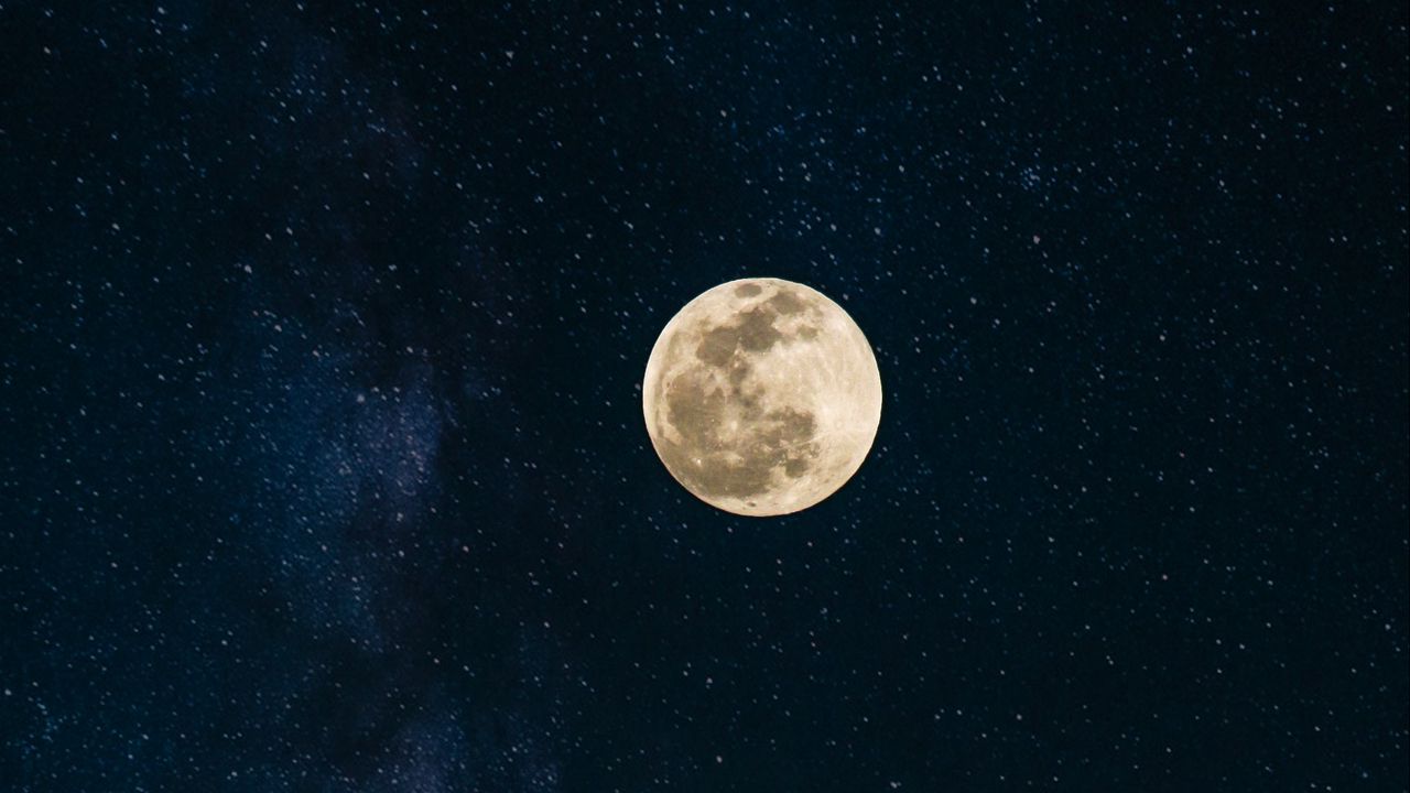 Wallpaper moon, starry sky, space