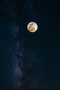 Preview wallpaper moon, starry sky, space