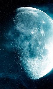 Preview wallpaper moon, stars, space, satellite