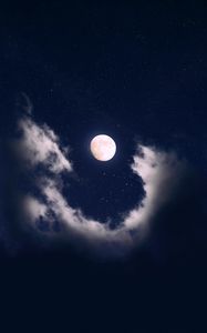 Preview wallpaper moon, stars, starry sky, night