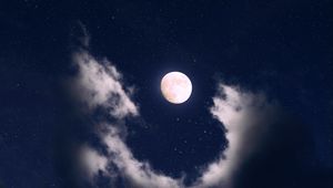 Preview wallpaper moon, stars, starry sky, night