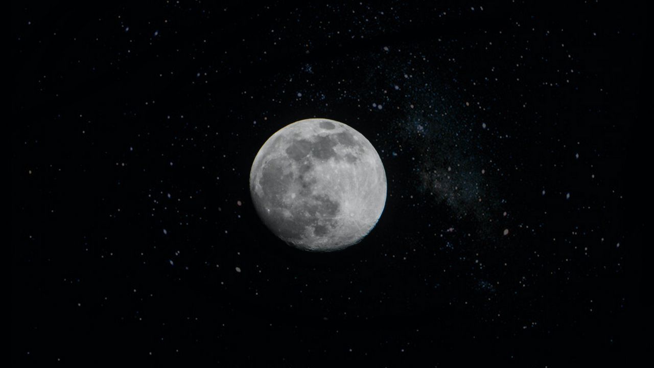 Wallpaper moon, stars, starry sky, night, space