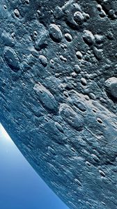 Preview wallpaper moon, surface, craters, planet, blue