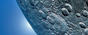 Preview wallpaper moon, surface, craters, planet, blue