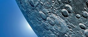 Preview wallpaper moon, surface, craters, planet, blue