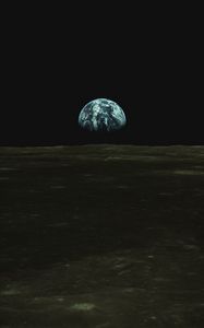 Preview wallpaper moon, surface, earth, view, space