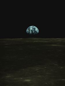Preview wallpaper moon, surface, earth, view, space